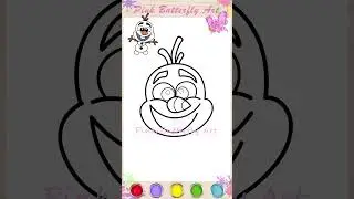 Olaf Drawing and Coloring Animations for Kids Toddlers Preschoolers #pinkbutterflyart #frozenmovie