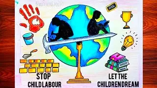 World Day Against Child Labour Drawing | Say No to Child Labour | Child Rights Awareness poster 2025