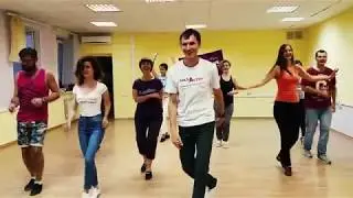 Занятие сальса Нью-Йорк (старшая). Футворк в начале занятия