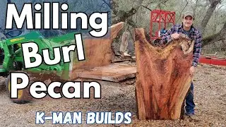 K-Man Builds:  Milling Burl Pecan Crotch