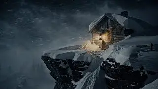 Winter Storm at The Lonely House on the Cliff 🏔️ Intense Blizzard Sounds & Howling Wind ASMR