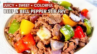 Beef and bell pepper stir fry - Juicy, colorful & flavorful