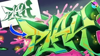 Speed Graffiti Art PLAY| Green & Yellow Color Combination