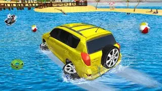 Water Surfer Cars Racing Floating games-Water surfer prado car Raceing games-Games car raceing