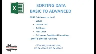 EXCEL SORTING Data - Basic to Advanced Technique