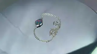 Sterling Silver Opal doublet bracelet solitaire