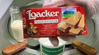 ASMR - Ice Cream Rolls Show With Loacker Napoutaner.