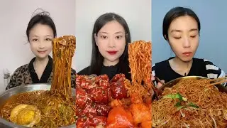 ASMR Spicy Chicken Wings & Spicy Noodles Mukbang ( Talking ) Sticky Eating Sounds