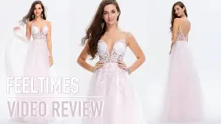 Prom Dress M19001P丨Ivory Blush Long Tulle Prom Ball Gown - FeelTimes