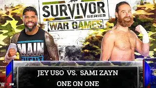 Jey Uso vs Sami Zayn &ndash; Main Event Jey vs The Underdog | WWE 2K24 Full Match Highlights