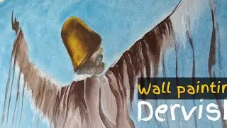 Whirling Dervish Painting on wall | Sufi Painting | Sufi Painting with Oil Paints | @sfazarts