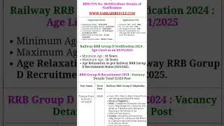 RRB railway group d new vacancy 2024 #trending