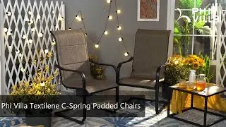 PHI VILLA 2-Piece C-Spring Textilene Patio Dining Chairs