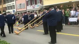 Alphorn at Swiss Wrestling Event Zug, Switzerland