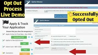 Opt Out Procedure Live Demo|How to actually Opt Out of Ca Exams Nov 2020 to appear in Jan/Feb or May