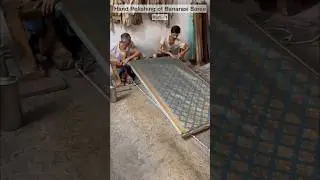 😱Process of hand polishing best Quality Sarees Available✅#banaraschowksaree #sareepolishing #shorts