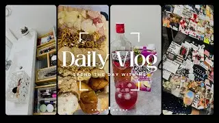 VLOG:CLEANING OUR MAKEUP STATION & MAKING VISION BOARD 2024🎊