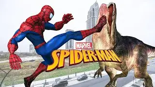 SPIDERMAN VS T-REX - TYRANNOSAURUS REX VS SPIDER-MAN | dino edge