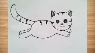 How to draw cat drawing easy step by step || cat drawing@DrawingTalent 