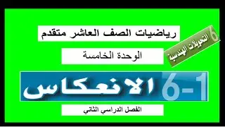 الانعكاس صف 10 - الدرس اب1 الوحدة ال6 الفصل الثاني
