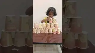 Minivlog||076#Children mind game ||water cup game ||the water cup challenging ||indoor game for kids