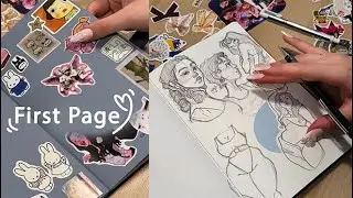 Drawing & Stickers: My 2025 Sketchbook First Page Reveal! | PIGGYSART