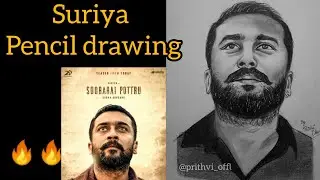 Suriya Pencil drawing - Soorarai pottru - Prithvi Arts  #suriya #sooraraipottru #drawing
