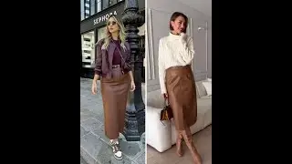 Leather Midi Skirts Outfit Ideas for Ladies | Elegant Office Wear Styles 2K25 & 2k26 | faux leather