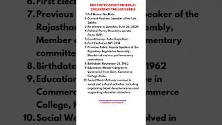 Om Birla - The Speaker of the Lok Sabha