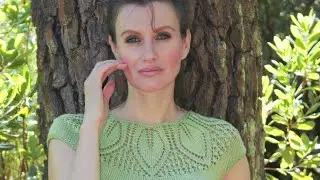 Lace Leaf Yoke Summer Top (Knit Top Tutorial) | Seamless Top-Down Knitting