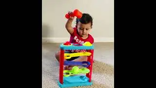 Baby playing with hammer ball toy | motor skills development | preschool kid