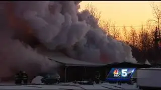 Firefighters worked to put out a fire at a furniture store in Cadyville
