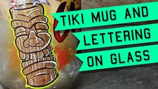 Tiki Mug and Hand Lettering on Glass || sign lettering