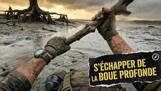 S’échapper d’une zone pleine de boue profonde et de terrain instable.