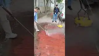 High Pressure Cleaning Power See the Impact of a Pressure Washer on Street Surfaces  #shorts #clean
