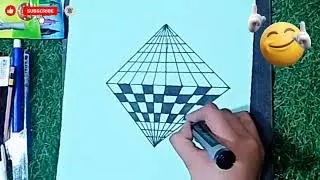 How to Draw Geometric Square!3D Drawing Art! Optical illusion! Very Easy drawing #short#viral#videao