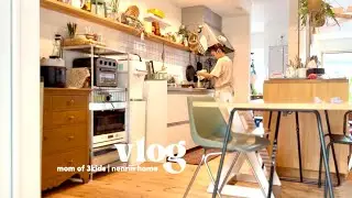 【3児ママ】夏休み明け🍉静かなキッチンでパン作りする平日vlog🍞