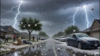 🌨️⚾Мощный град в Техасе! Повредил машины, дома и крыши в Тафте, Портленде и Сегине!