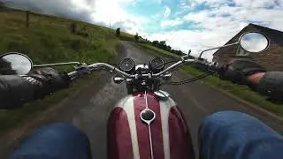 1971 Triumph Bonneville - perfect Peak District backroads from Elkstone towards the Mermaid.
