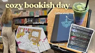 spend a cozy bookish day w/ me ☀️ 💐 📚 * book shopping, matcha run, and book mail*