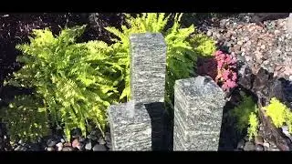 Rough Speckled Granite Triple Stone Fountain | Outdoor Water Fountain