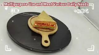Wooden Pizza Board with Handle, Elegant Pizza Serving Tray, Round Pizza Cutting Board#servingtray