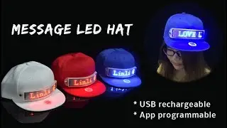 App or USB Programmable Led Message Hat, LED Display Screen Hat, Hip-hop Flash Cap