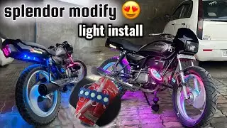 Splendor bike Light modify || Night looks || @jagdeep.modify 