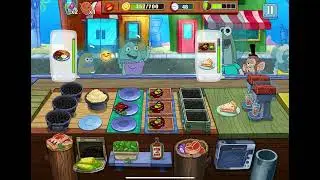 Playing SpongeBob SquarePants Krusty Cook-Off Game on iPad 