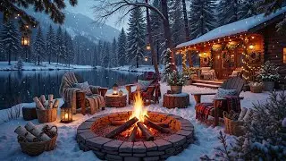 January Winter Piano Music ❄️ Snowy Porch Ambience & Crackling Fireplace for Work and Study