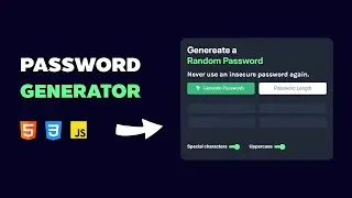 Build a Password Generator App with HTML, CSS and JavaScript