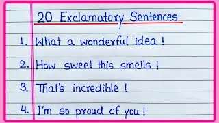 20 Exclamatory Sentences in English | Exclamatory Sentence 20 Examples | Exclamatory Sentence