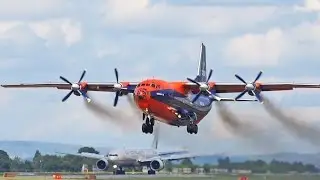 Antonov AN-12 Cavok Air Smoky Take Off at Manchester Airport Runway 23L