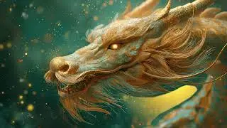 golden dragon animated video, wall art animation dragon, gold dragon animation art